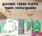 AIVONO AIM Freak 13000 Puffs Capacità del liquido elettronico di 20ml e 13000 Puffs per un'esperienza di svapo senza paragoni