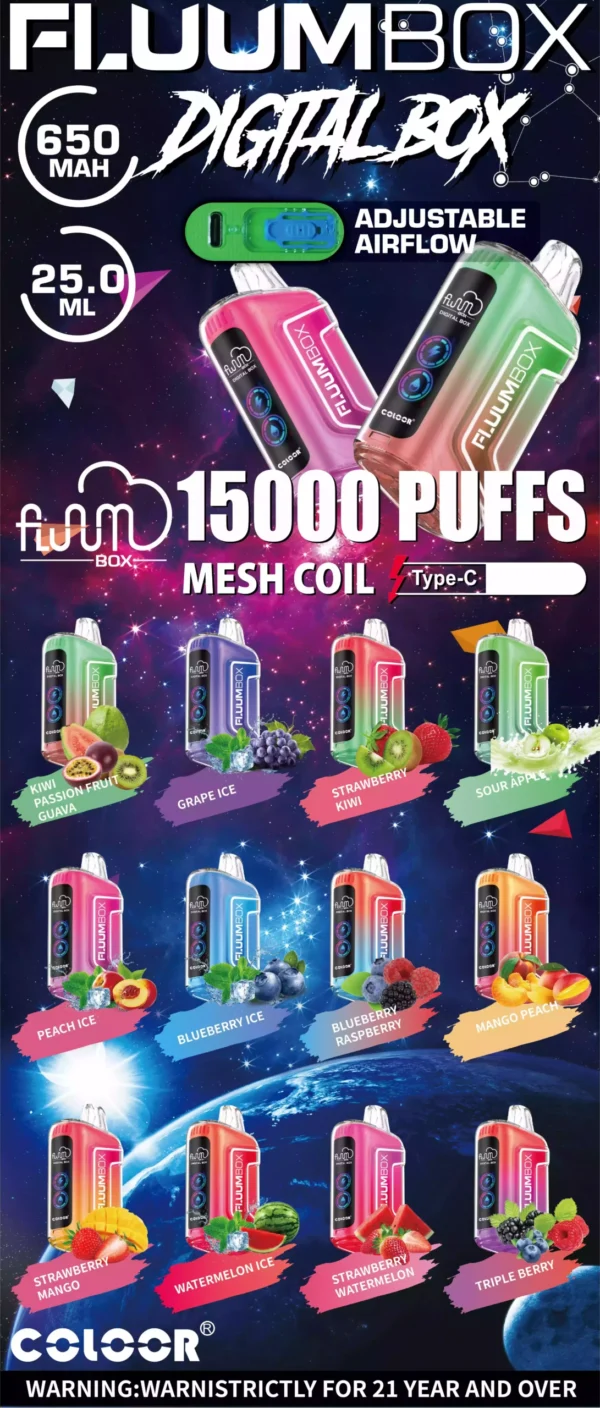 BANG FLUUM BOX 15000 Puffs Shop the Best Wholesale Disposable Vape with 25ml E liquid and 13400mAh Battery