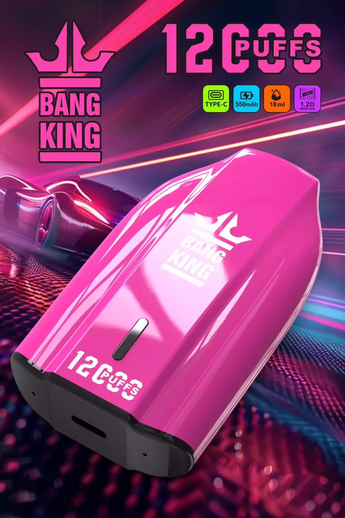 BANG KING 12000 Puffs High Quality Disposable Vape with 12ml E Liquid and 600mAh Battery