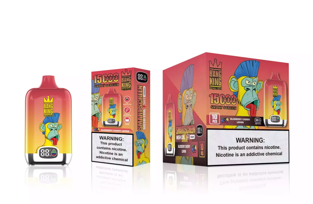 BANG King 15000 LED Puffs The Ultimate Disposable Vape with 15000 Puffs and 25ml E Liquid Capacity