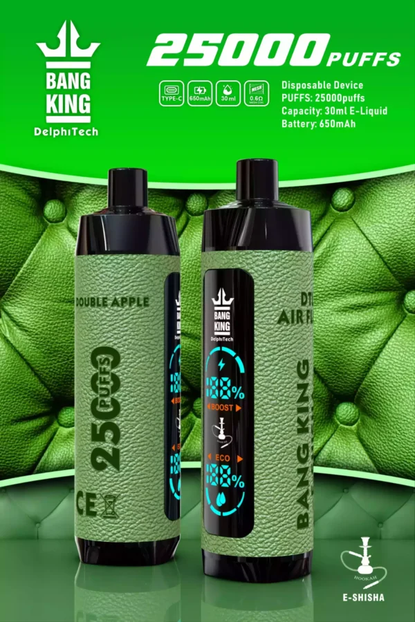 BANG King 25000 Leather Case Puffs 650mAh Battery and 30ml E liquid for Ultimate Convenience in Vaping (en anglais)