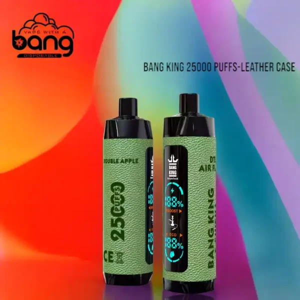 BANG King 25000 Leather Case Puffs 650mAh Battery and 30ml E liquid for Ultimate Convenience in Vaping (en anglais)