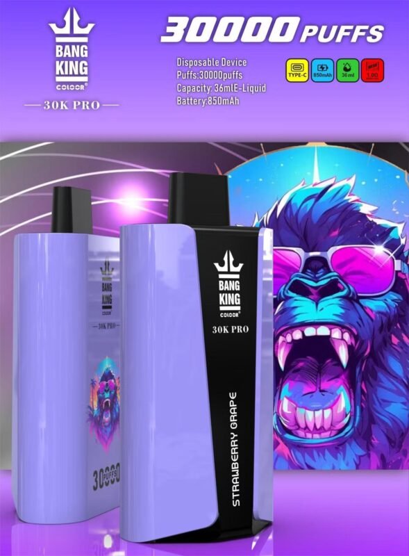 BANG King 30000 Puffs Pro The Ultimate Long Lasting Disposable Vape with 36ml E Liquid Capacity