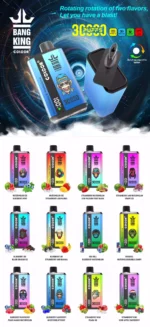 BANG King 30000 Puffs Top Disposable Vape for Extended Use with Type C Recharge and Multiple Flavor Options