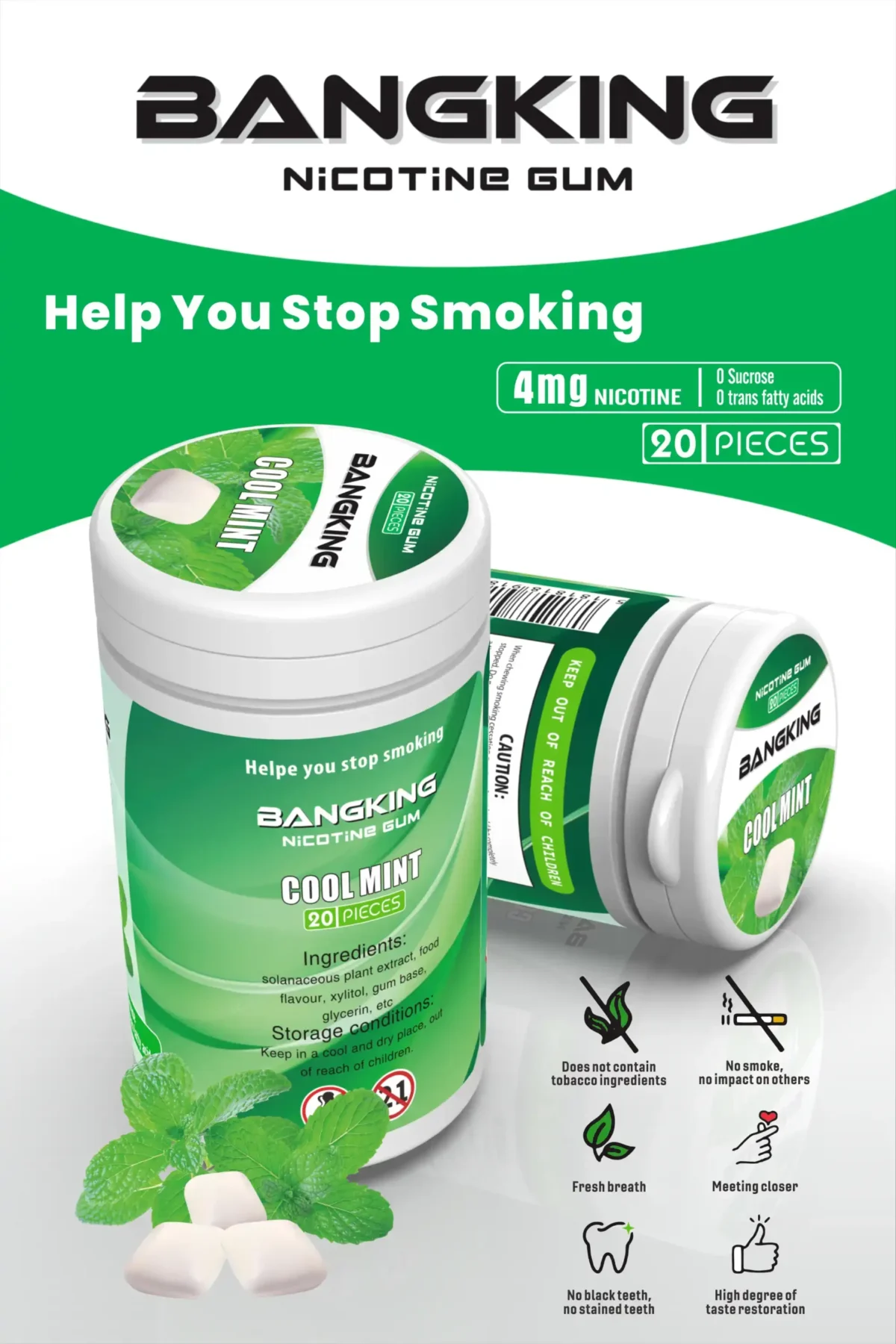 BANG King Nicotine Gum Discover the Best Nicotine Gum with Red Bull and Mint Flavors