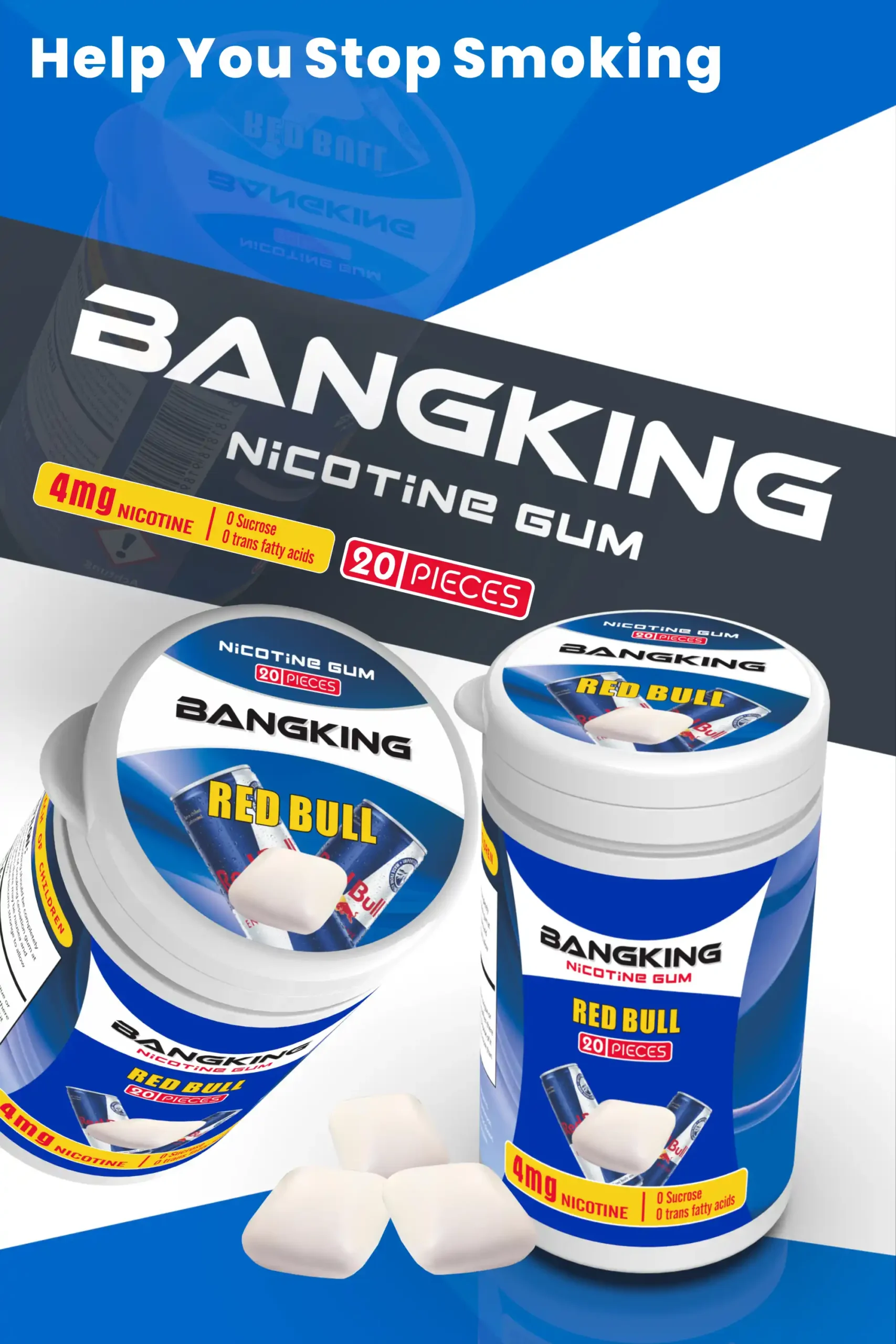 BANG King Nicotine Gum Discover the Best Nicotine Gum with Red Bull and Mint Flavors