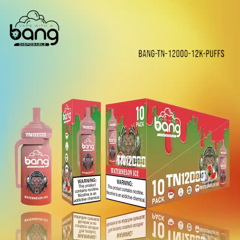 BANG Tn 12000 12k Puffs The Best Disposable Vape with 20ml E Liquid Capacity and Sleek Design