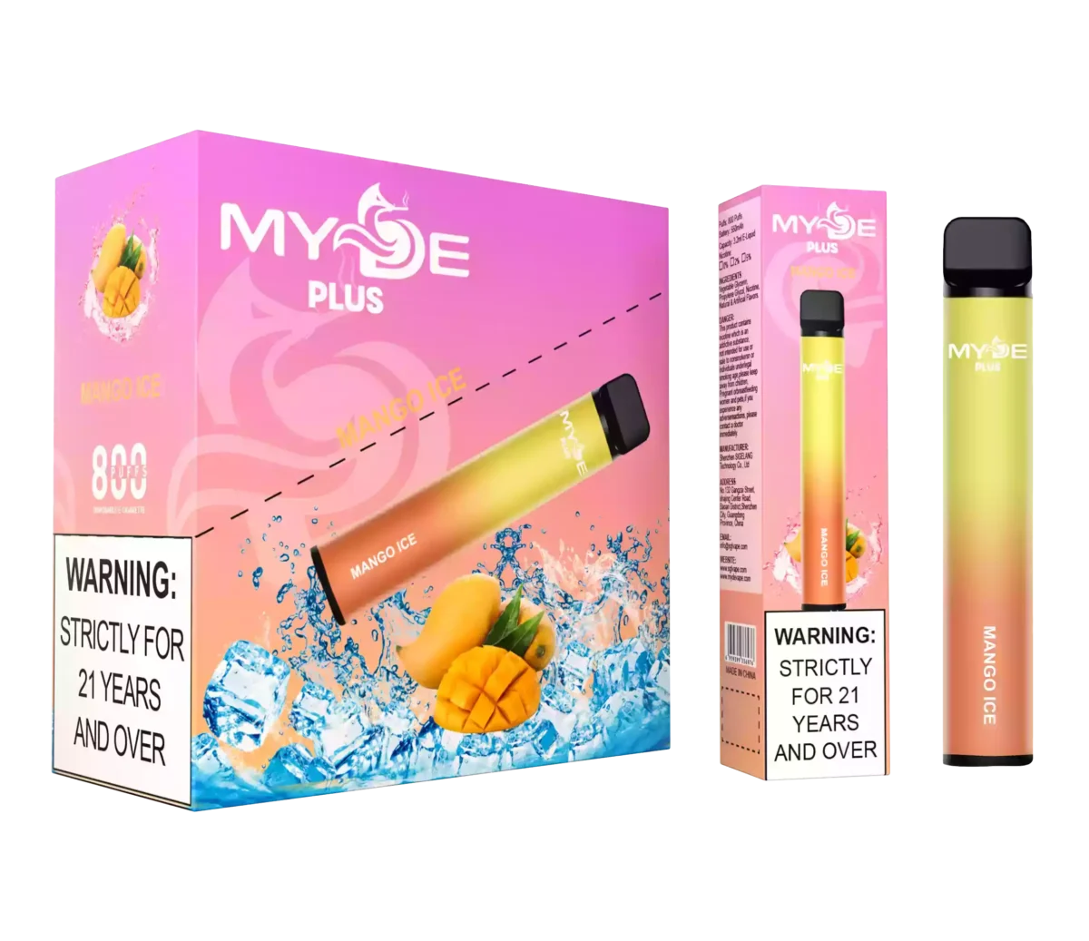 Top-Rated MYDE PLUS 800 Puffs Disposable Vape 550mAh Rechargeable