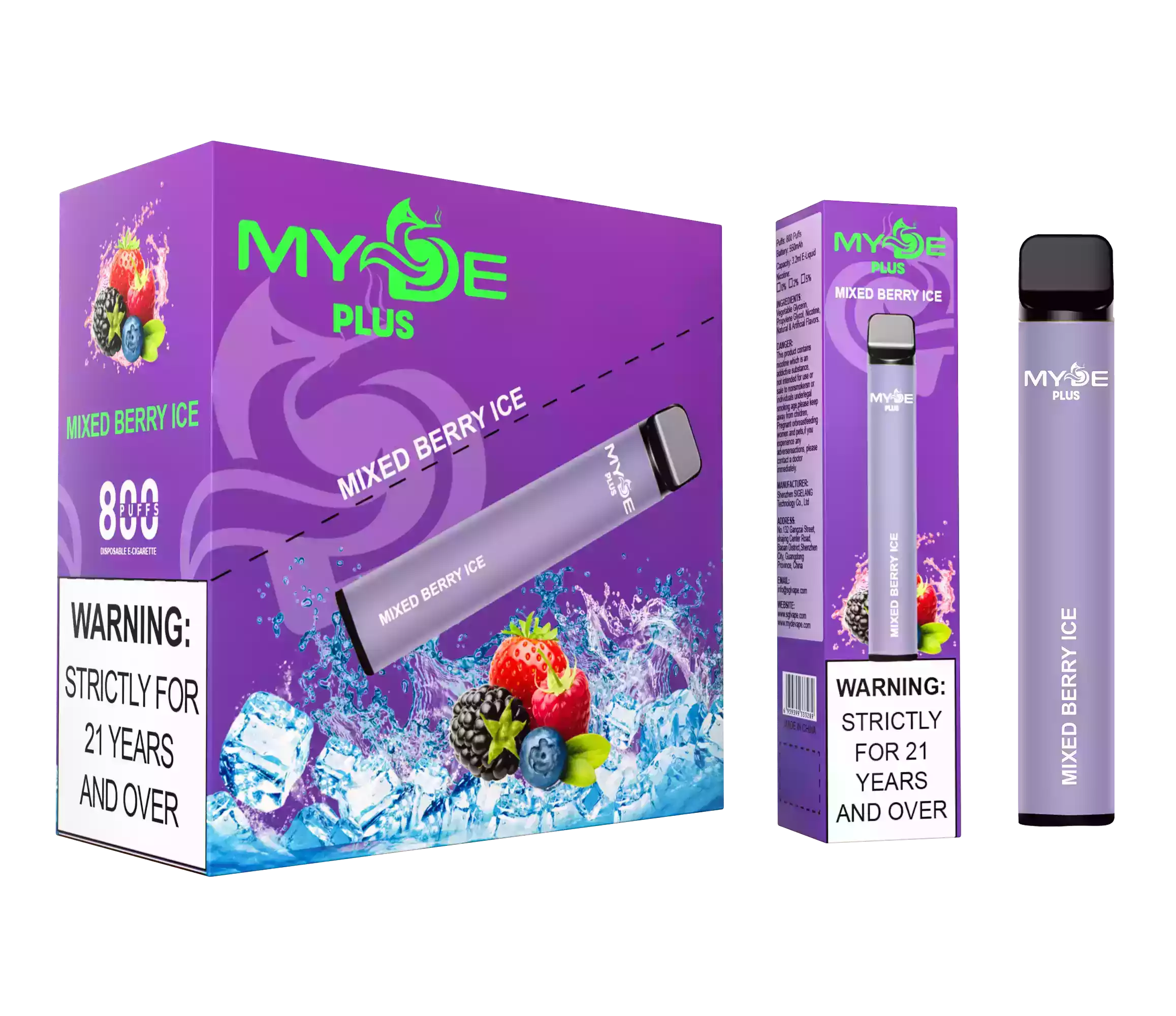 Top-Rated MYDE PLUS 800 Puffs Disposable Vape 550mAh Rechargeable