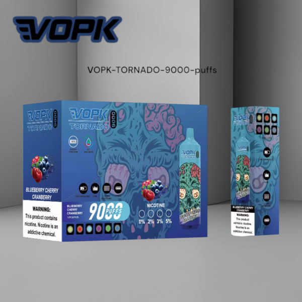 VOPK TORNADO 9000 Puffs Disposable Vape with 18ML Capacity and Type-C Charging