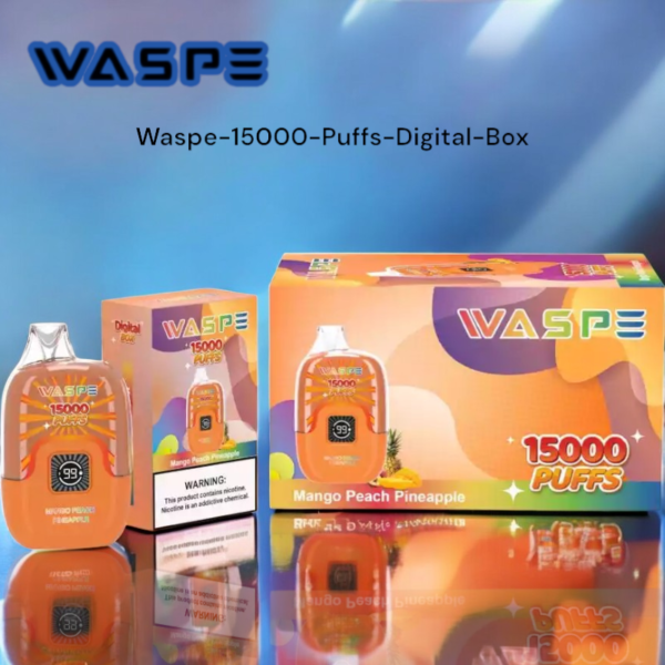 WASPE 15000 PUFFS Digital Box Rechargeable Vape with 0% to 5% Nicotine