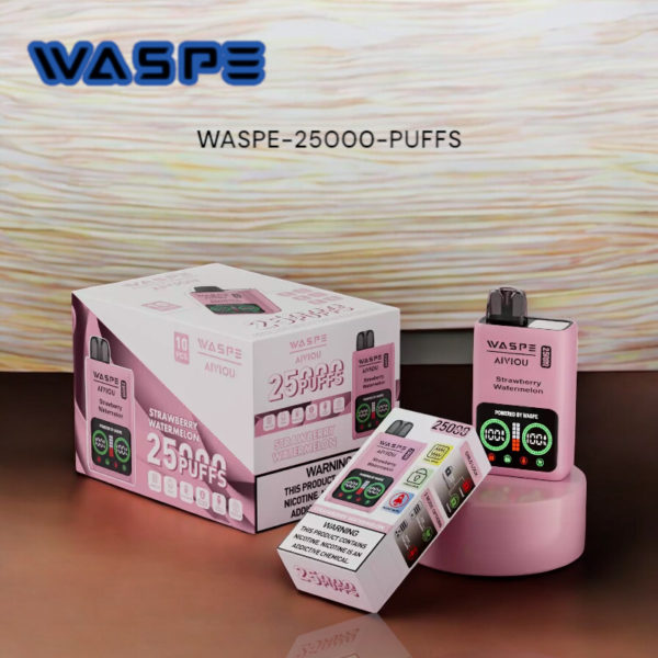 WASPE 25000 Puffs Dual Mesh Box 10 Flavors 25ml Capacity and 0%–5% Nicotine
